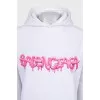 White oversized hoodie with print