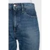 Light blue high-waist straight jeans