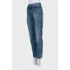 Light blue high-waist straight jeans