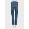 Light blue high-waist straight jeans