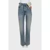 Asymmetrical button-down jeans