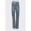 Asymmetrical button-down jeans