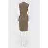 Sleeveless dress with a longitudinal insert