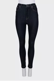 High-waisted skinny jeans