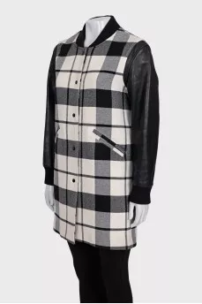 Black and white checkered coat