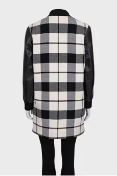 Black and white checkered coat