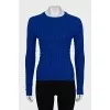 Blue jumper with a relief pattern