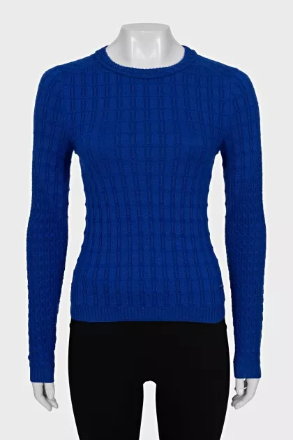 Blue jumper with a relief pattern