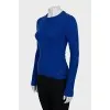Blue jumper with a relief pattern