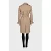 Button-down trench coat with plaid lining