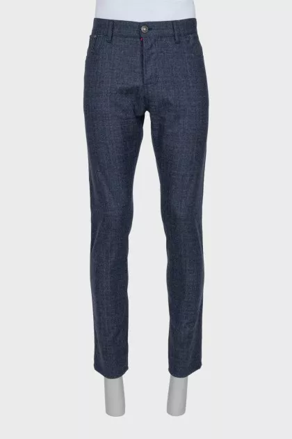 Men's straight-cut wool trousers