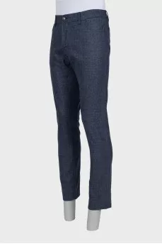 Men's straight-cut wool trousers