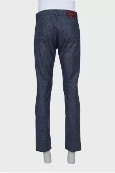 Men's straight-cut wool trousers