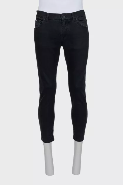 Men's cropped black jeans