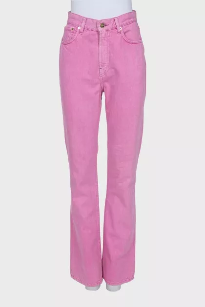Pink flared jeans