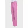 Pink flared jeans