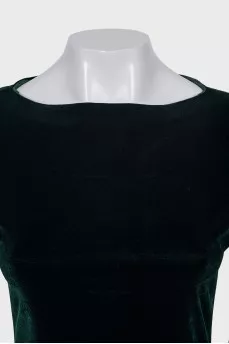 Velvet dress with sheer inserts