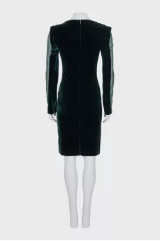 Velvet dress with sheer inserts