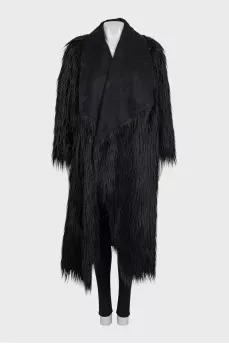 Double-sided long pile coat