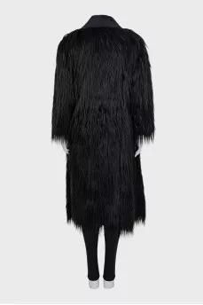Double-sided long pile coat