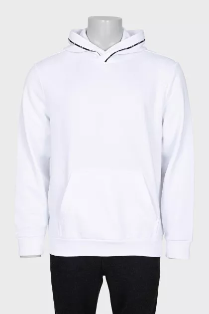 Men's white hoodie with tag