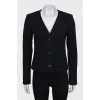 Black cropped jacket with pockets