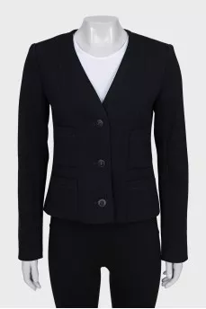 Black cropped jacket with pockets
