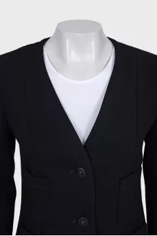 Black cropped jacket with pockets