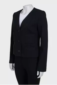 Black cropped jacket with pockets