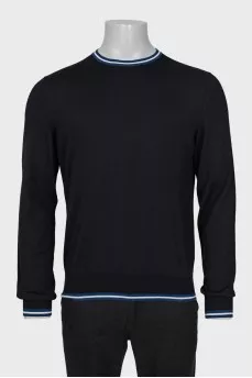 Men's black cashmere and silk jumper