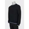 Men's black cashmere and silk jumper