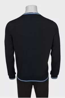 Men's black cashmere and silk jumper