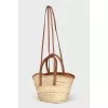 Raffia bag with leather inserts