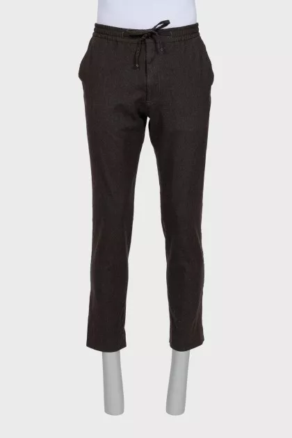 Men's cropped wool trousers