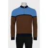 Men's wool jumper with a zip