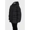 Black down jacket with adjustable waist