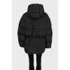 Black down jacket with adjustable waist