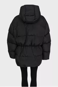 Black down jacket with adjustable waist