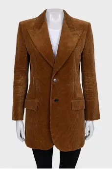 Brown jacket with a relief pattern