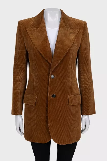Brown jacket with a relief pattern