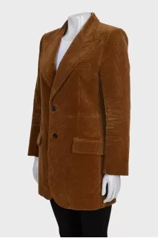 Brown jacket with a relief pattern