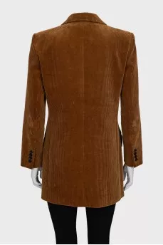 Brown jacket with a relief pattern
