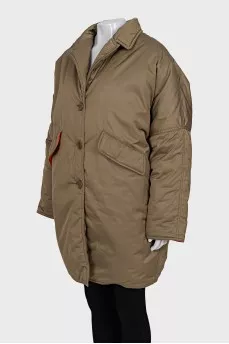 Green oversized down jacket