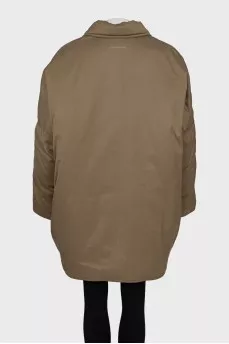 Green oversized down jacket