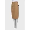 Коричнева спідниця прямого крою з биркою