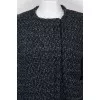 Knitted coat with patch pockets with tag