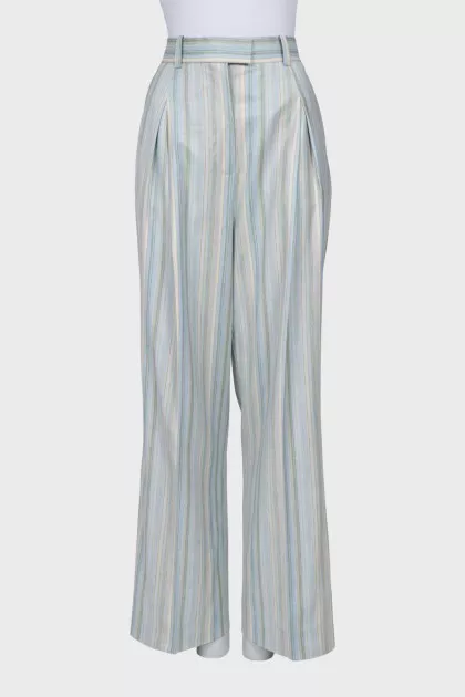 Striped wool trousers