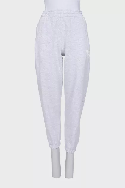 Grey sports tapered trousers