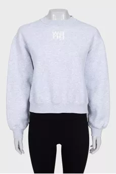 Сірий oversize світшот з лого