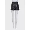 Leather shorts with a belt